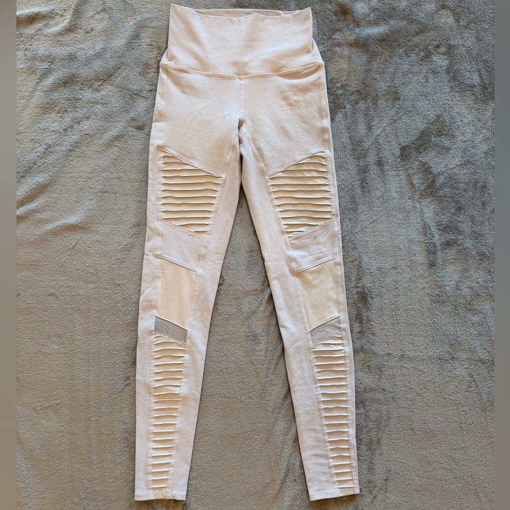 ALO Yoga High-Waist Moto Leggings - Light Gray | Size XS | Very Good Condition